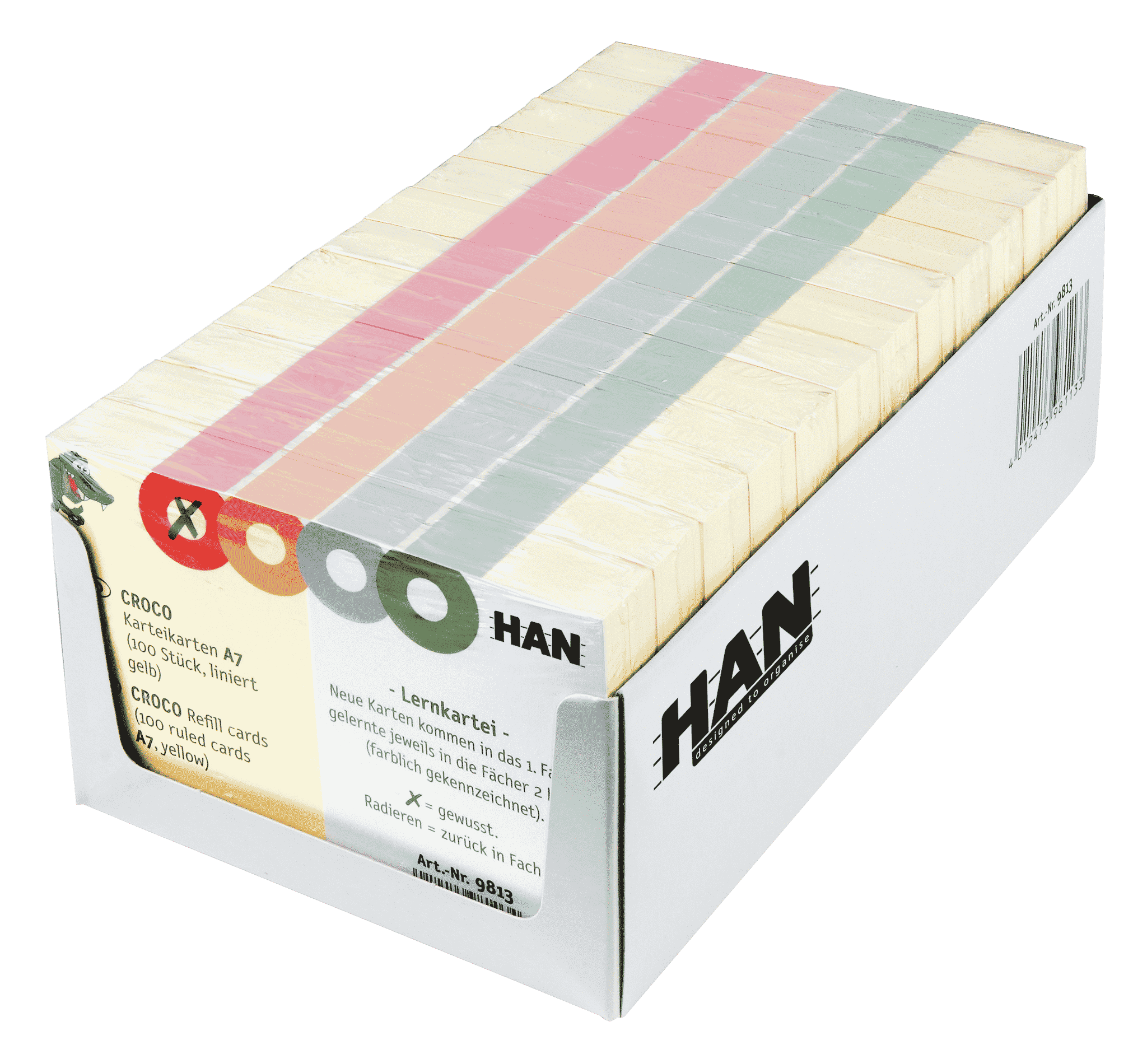 han-croco-karteikarten-a7-quer-gelb-100-blatt image 2