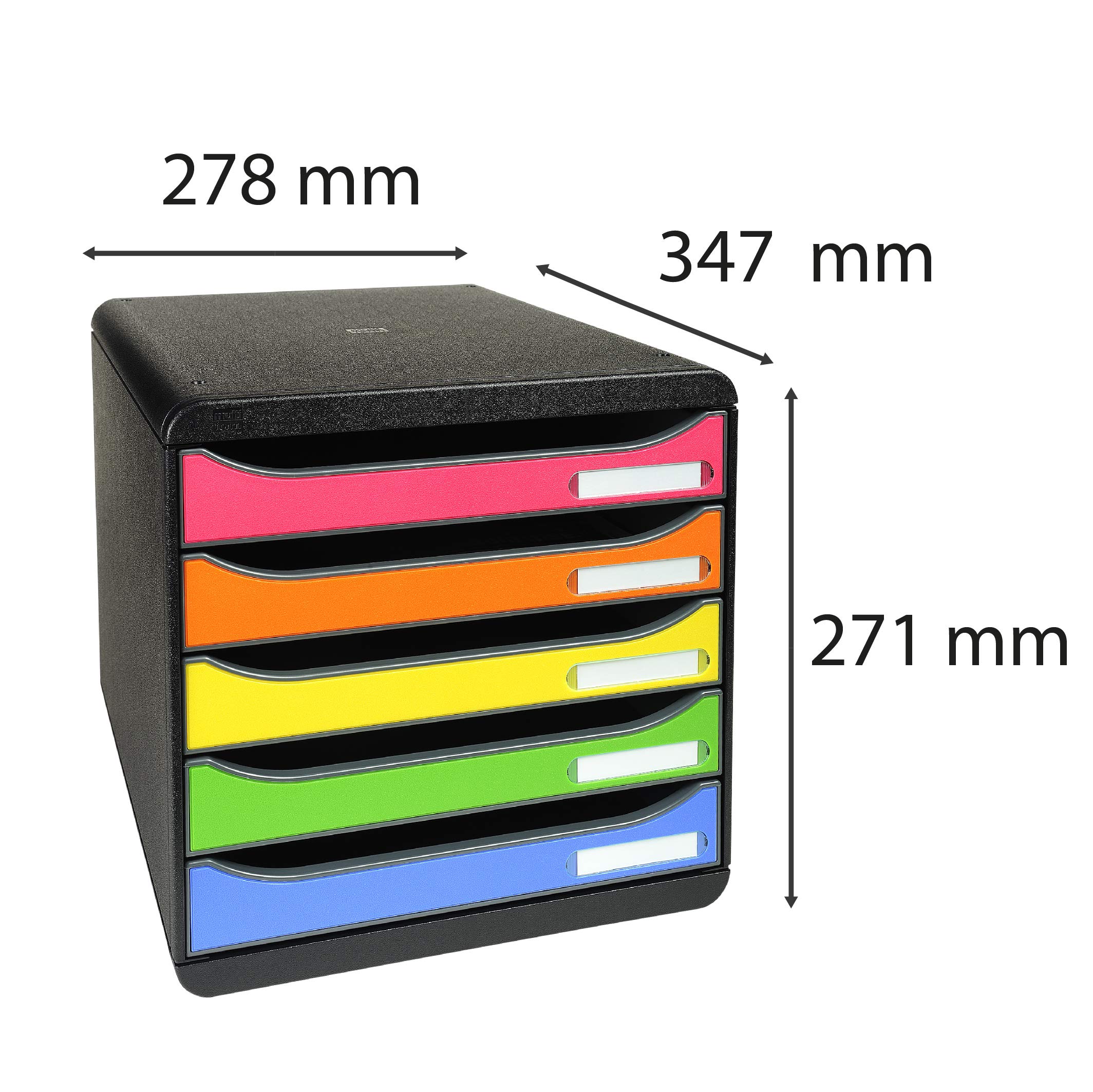exacompta-big-box-309798d-schubladenbox-5-schubladen-bunt image 2