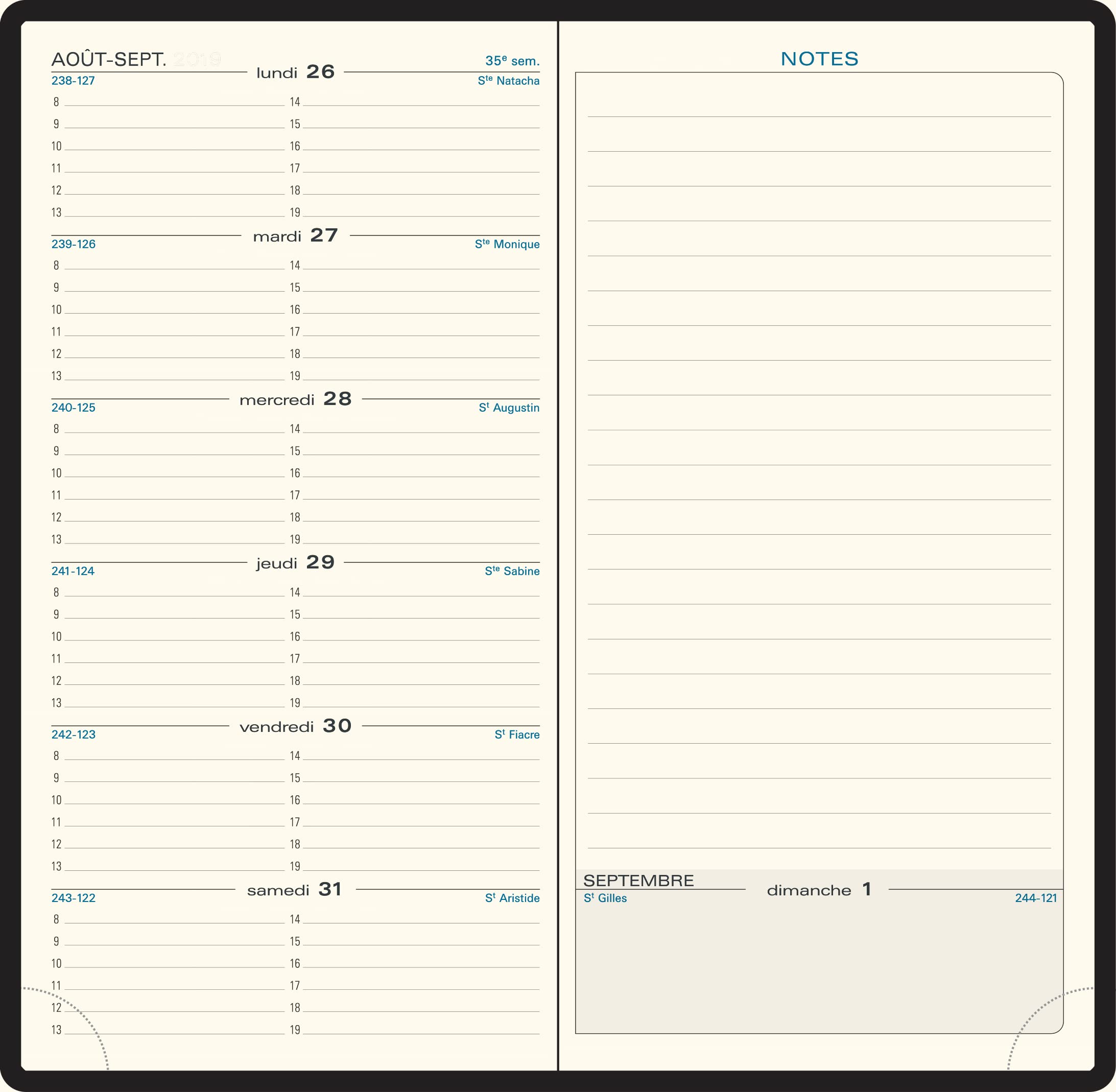 exacompta-espace-17-taschenkalender-9x17-5-schwarz-woche-seite image 2