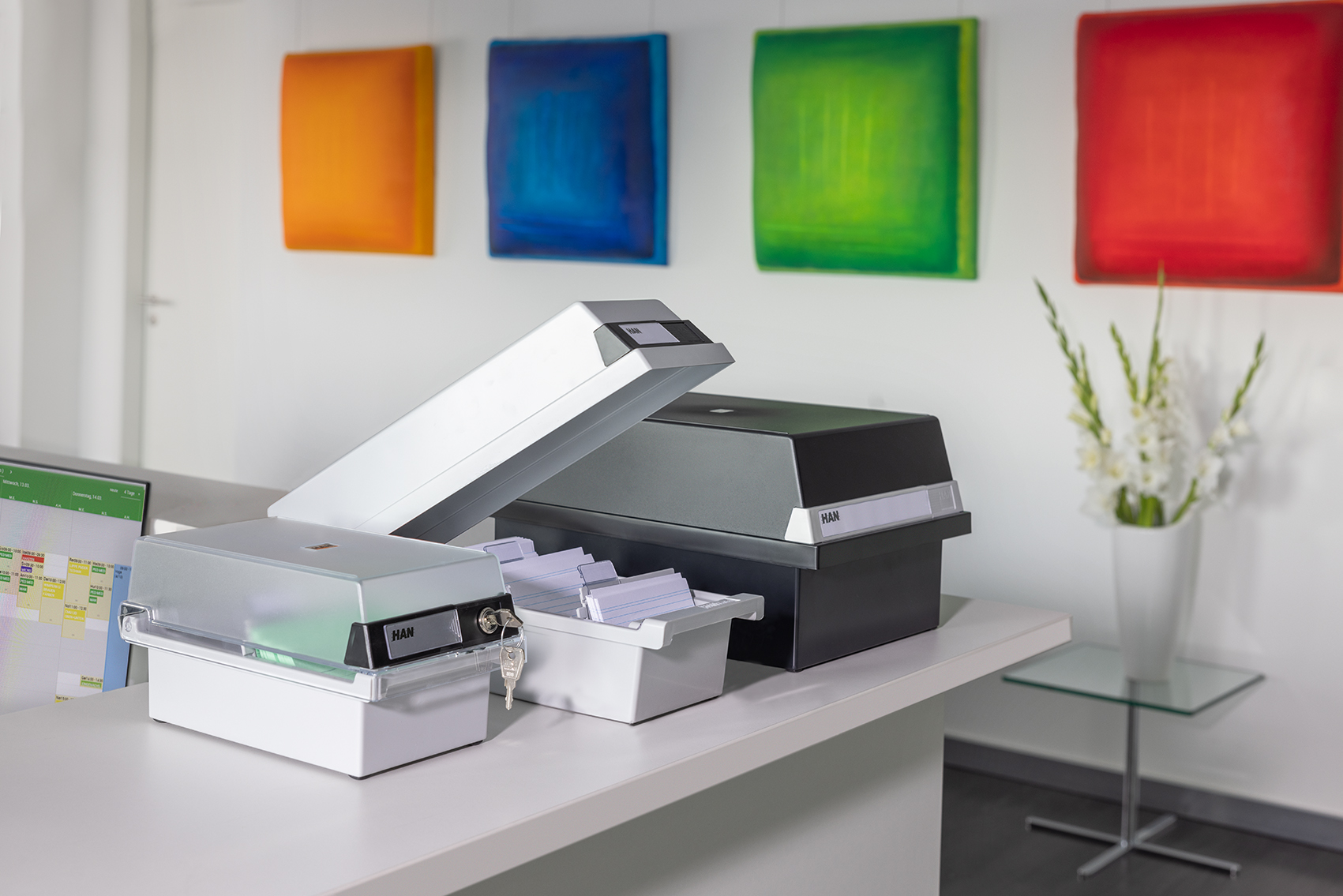 han-croco-karteikasten-din-a7-quer-1300-karten-lichtgrau image 4