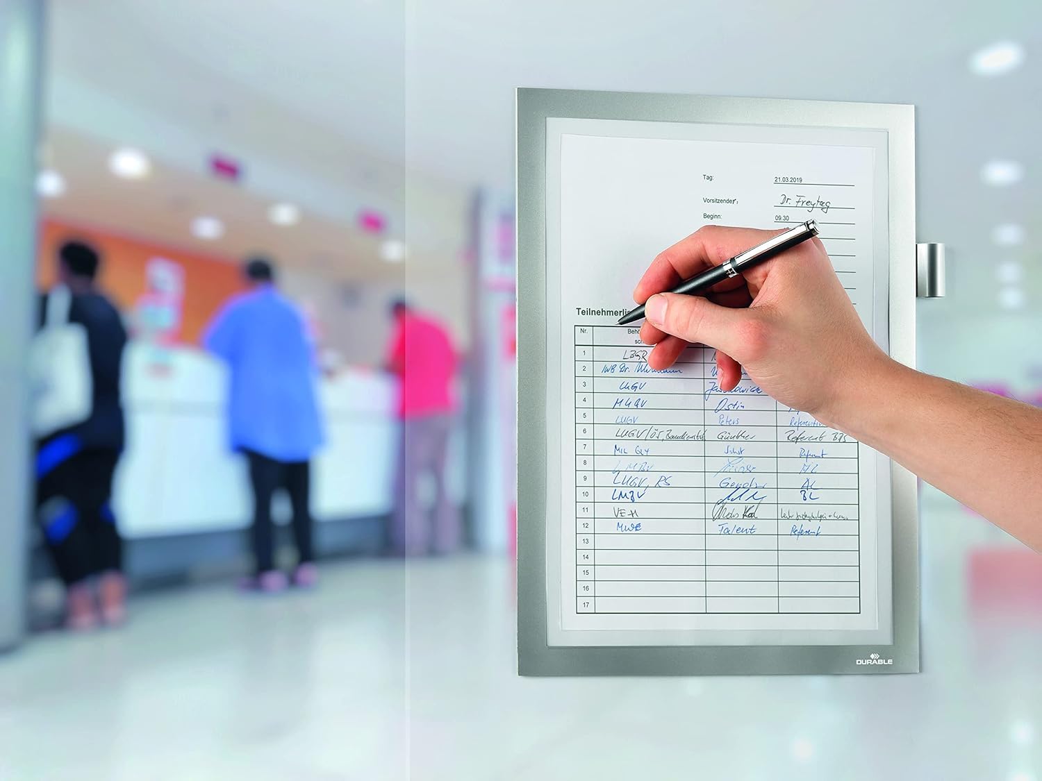 durable-duraframe-note-info-rahmen-a4-silber-stifthalter image 6