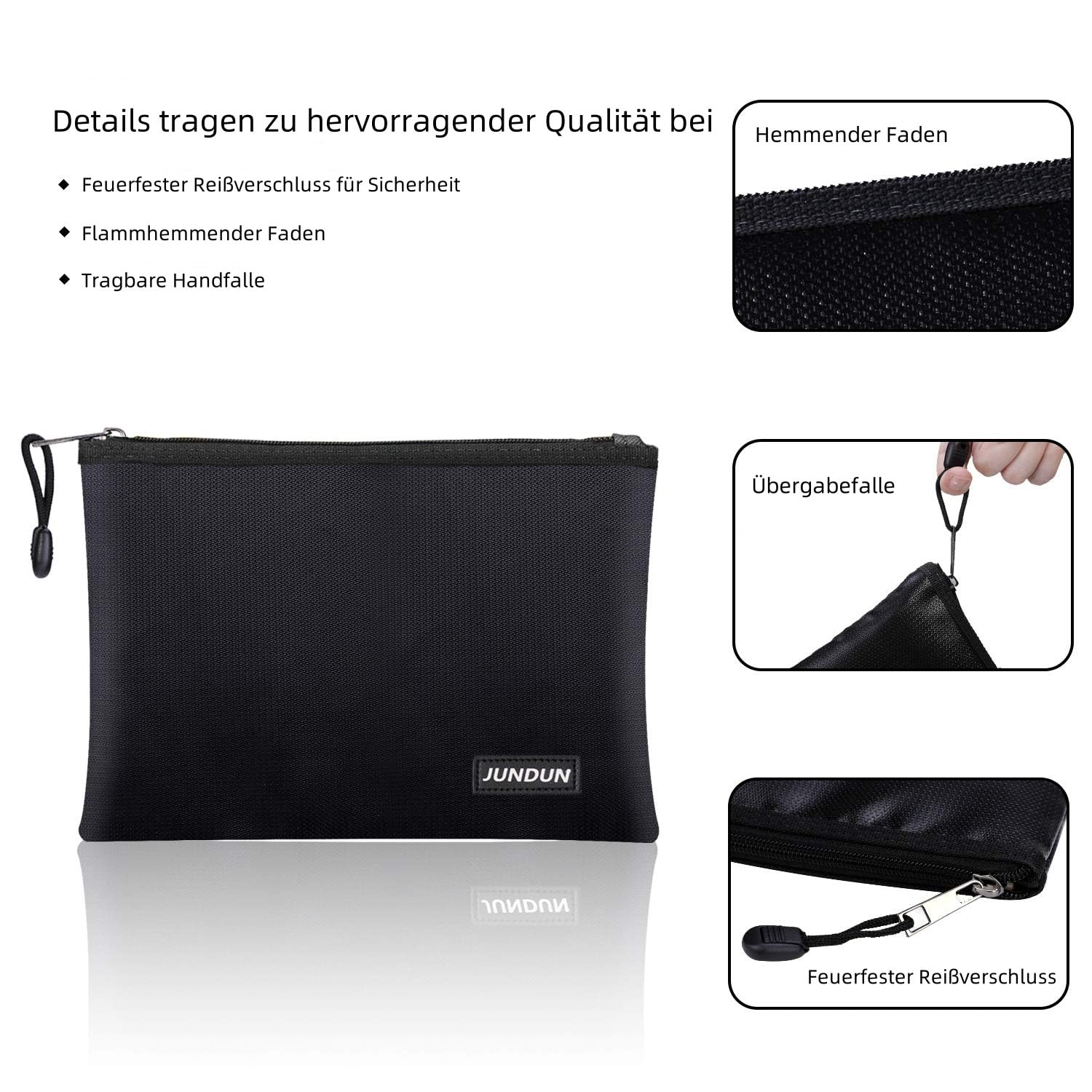 jundun-fireproof-document-bag-dokumententasche-36x26cm-schwarz image 3