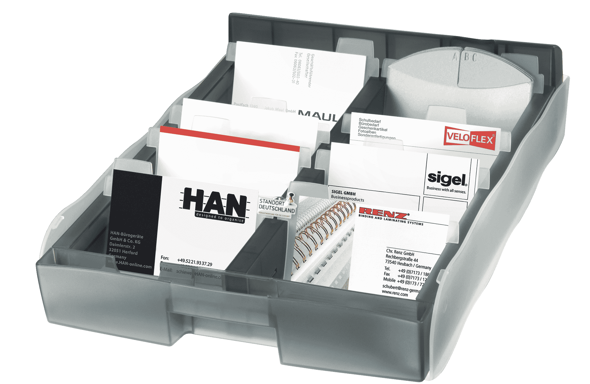 han-delta-vip-xxl-visitenkartenbox-2200-karten-transluzent-grau image 2