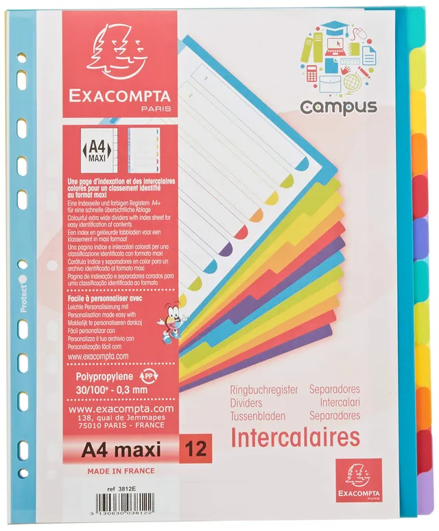 exacompta-europa-4812e-register-a4-maxi-12-teilig-bunt image 1