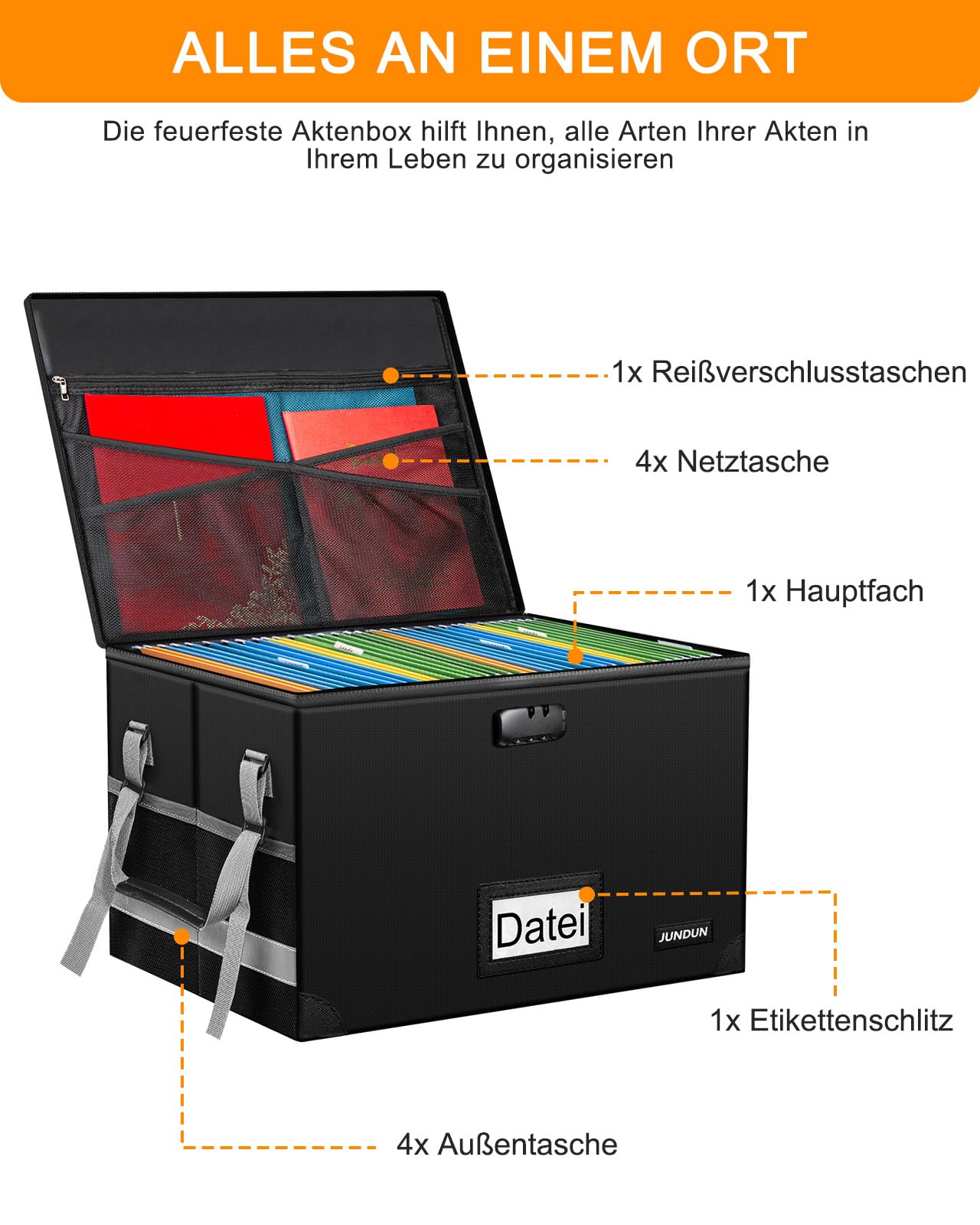 jundun-fireproof-document-box-dokumentenbox-faltbar-schloss image 2