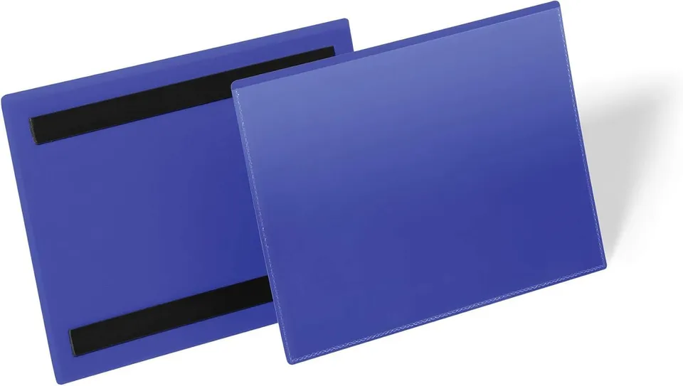 durable-duraframe-174307-kennzeichnungstasche-a5-quer-blau-50-st-ck image 1