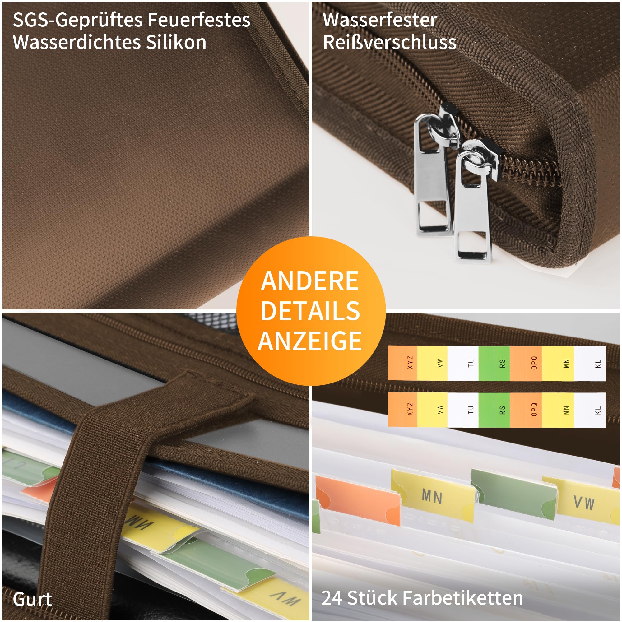 jundun-fireproof-file-folder-f-chermappe-a4-13-f-cher-braun image 3