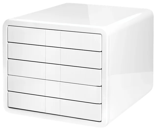 han-i-box-schubladenbox-5-schubladen-din-a4-abs-hochglanz image 1