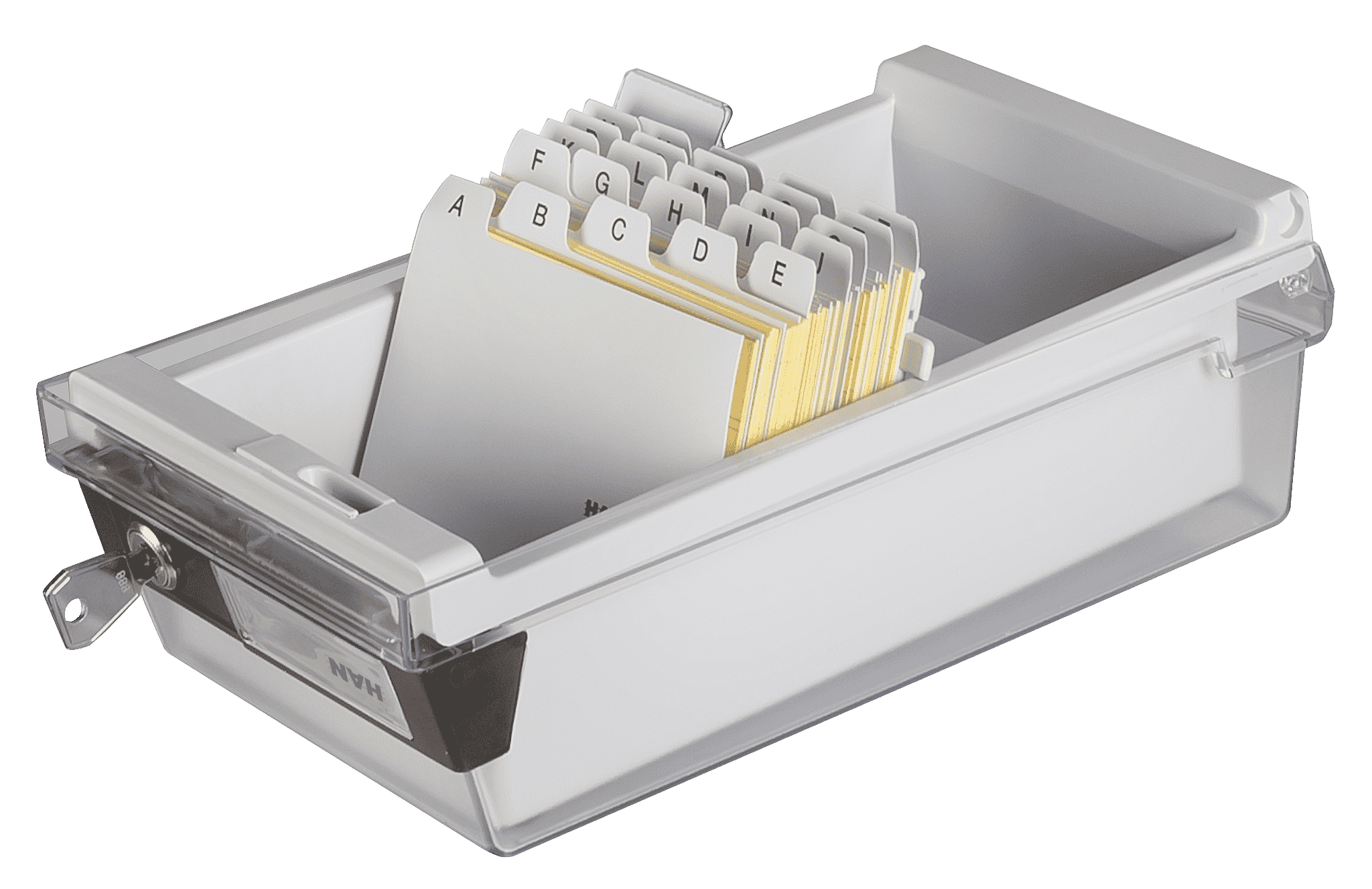han-croco-karteikasten-a7-quer-abschlie-bar-800-karten-grau image 3