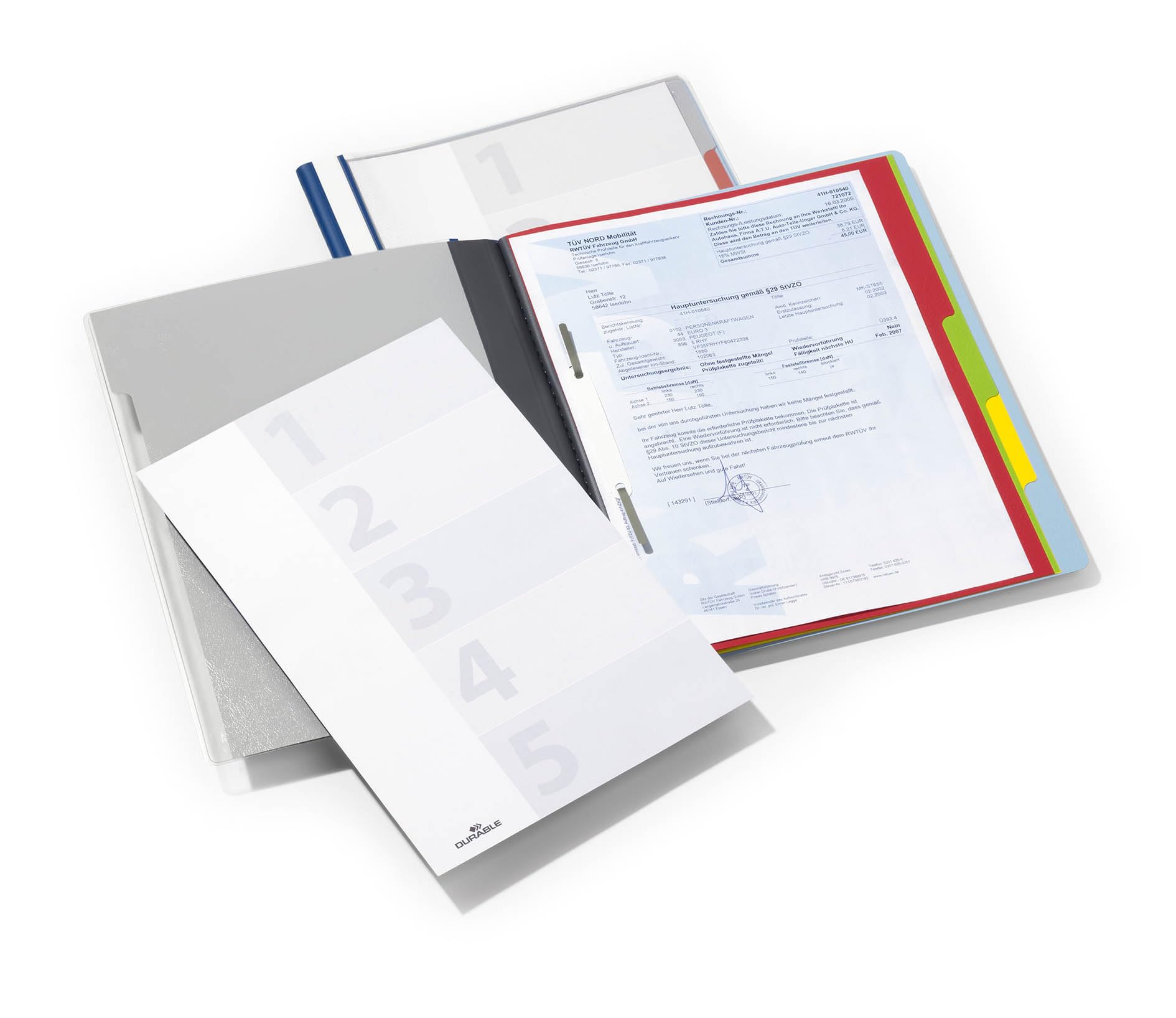 durable-divisoflex-schnellhefter-a4-blau-5-f-cher-register image 1