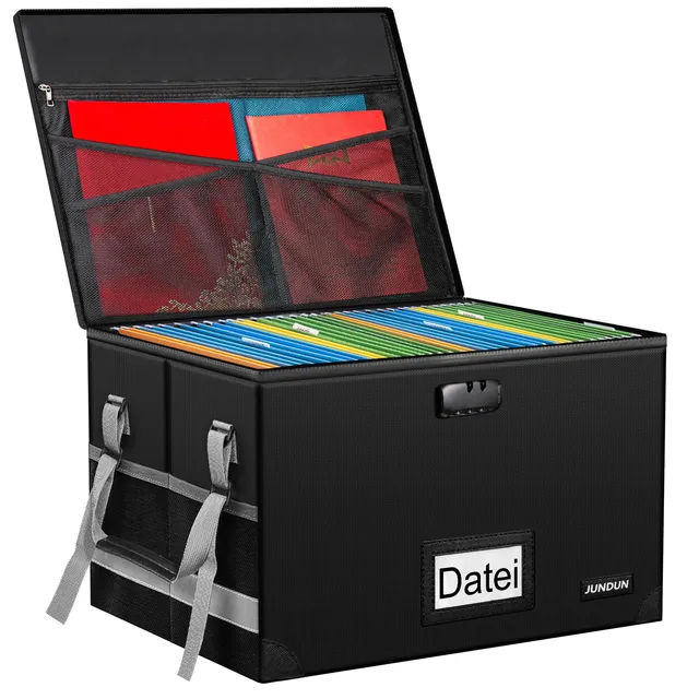 jundun-fireproof-document-box-dokumentenbox-faltbar-schloss image 1