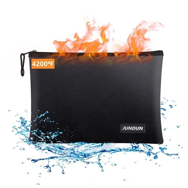 jundun-fireproof-document-bag-dokumententasche-36x26cm-schwarz image 1