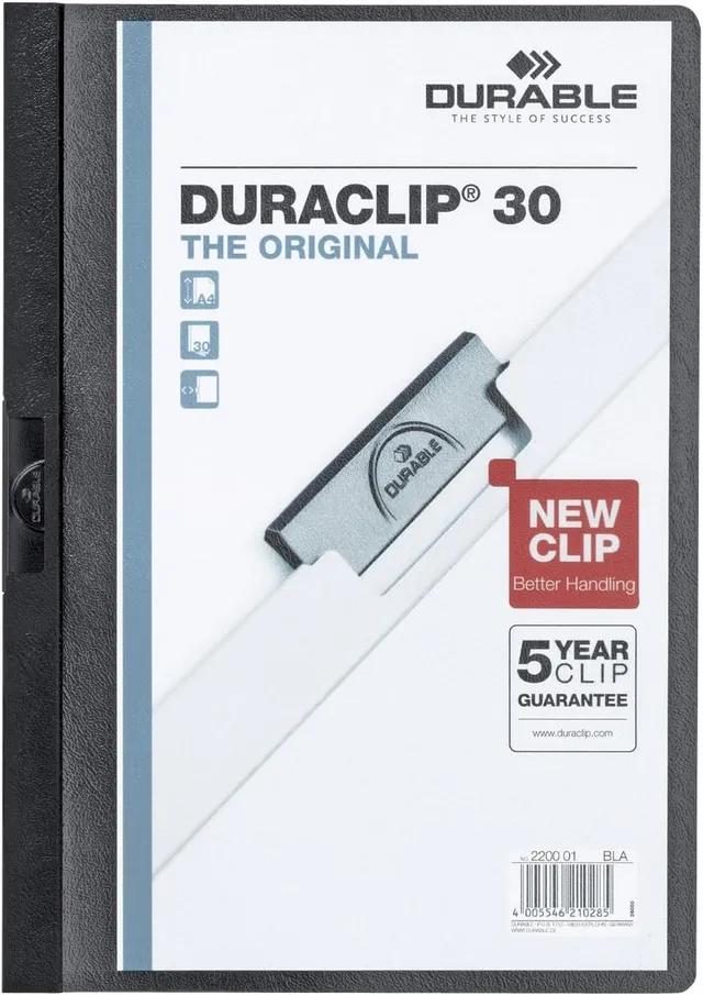 durable-duraclip-220001-klemmmappe-a4-schwarz-30-blatt-25-st-ck image 1