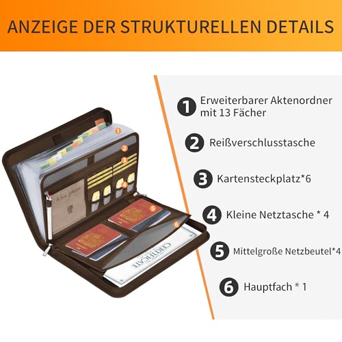 jundun-fireproof-file-folder-f-chermappe-a4-13-f-cher-braun image 8