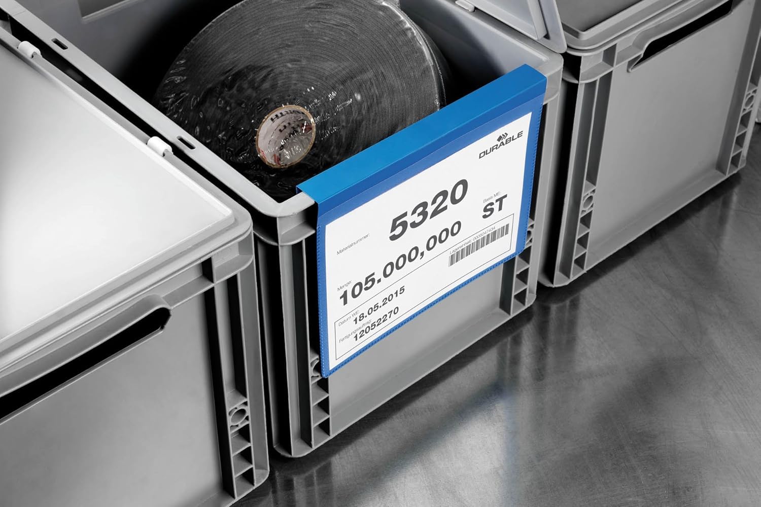 durable-duraframe-kennzeichnungstasche-a4-quer-50er-dunkelblau image 2