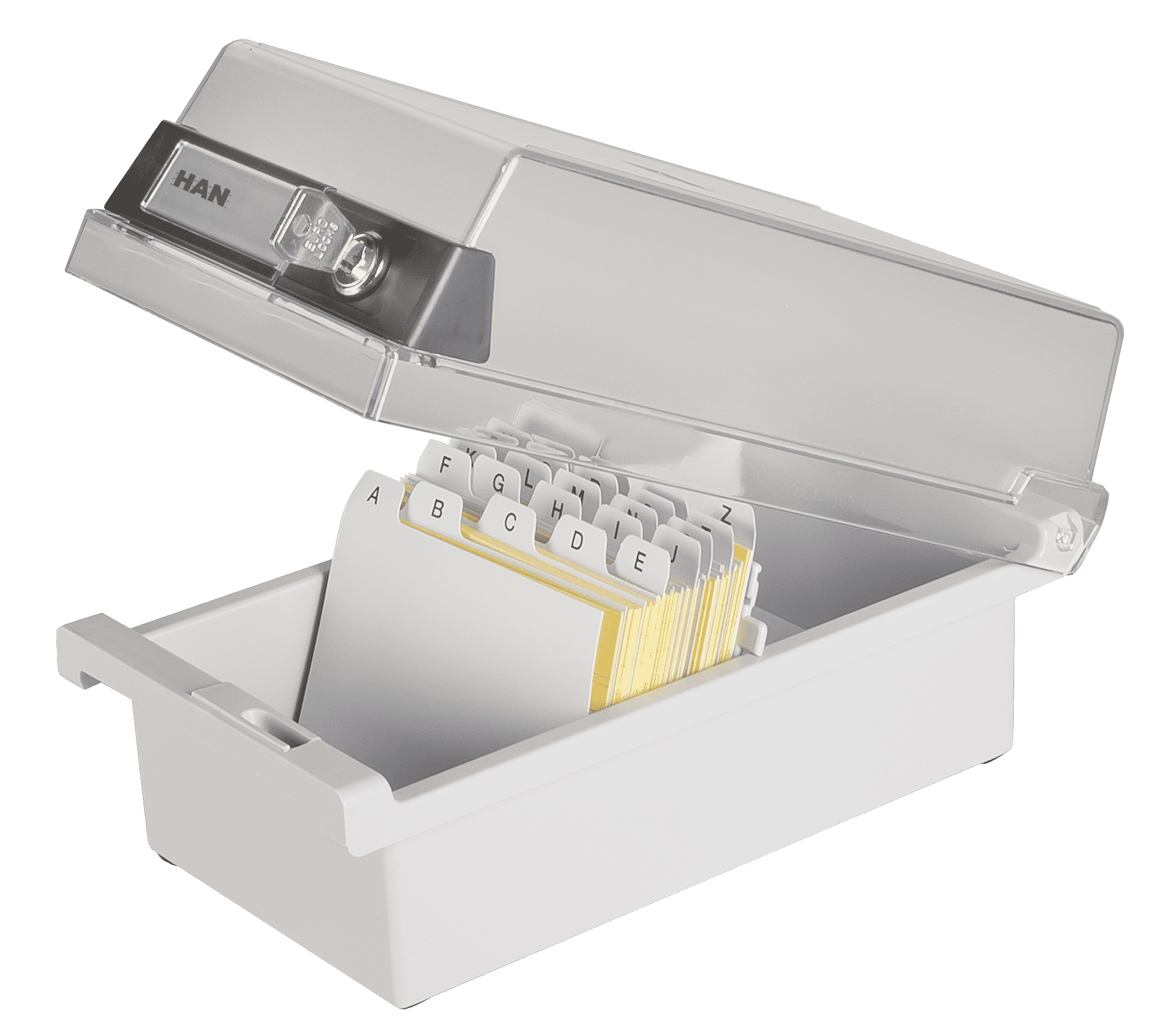 han-croco-karteikasten-a7-quer-abschlie-bar-800-karten-grau image 2