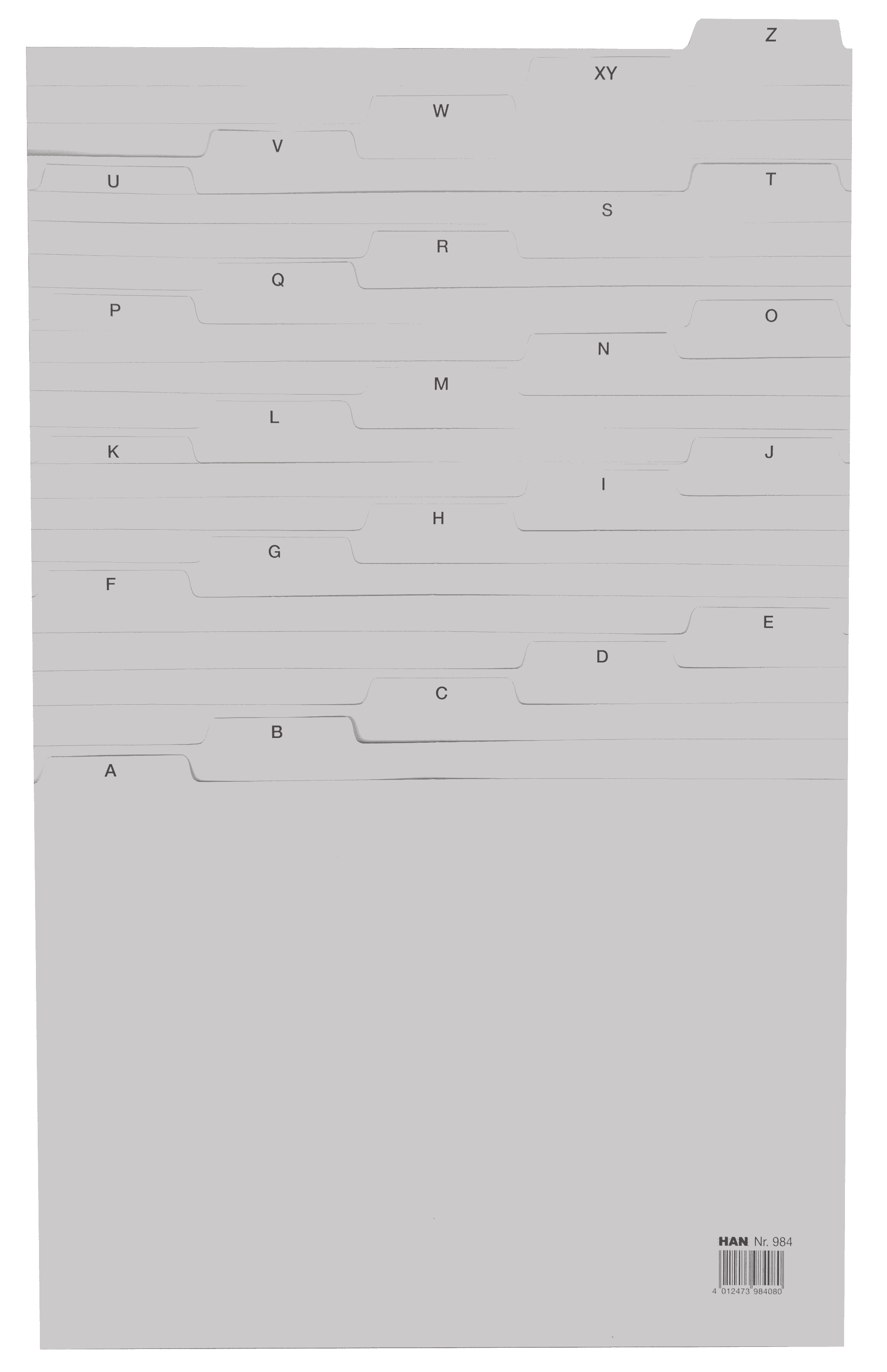 han-croco-register-a-z-a4-quer-grau-25-teilig image 2