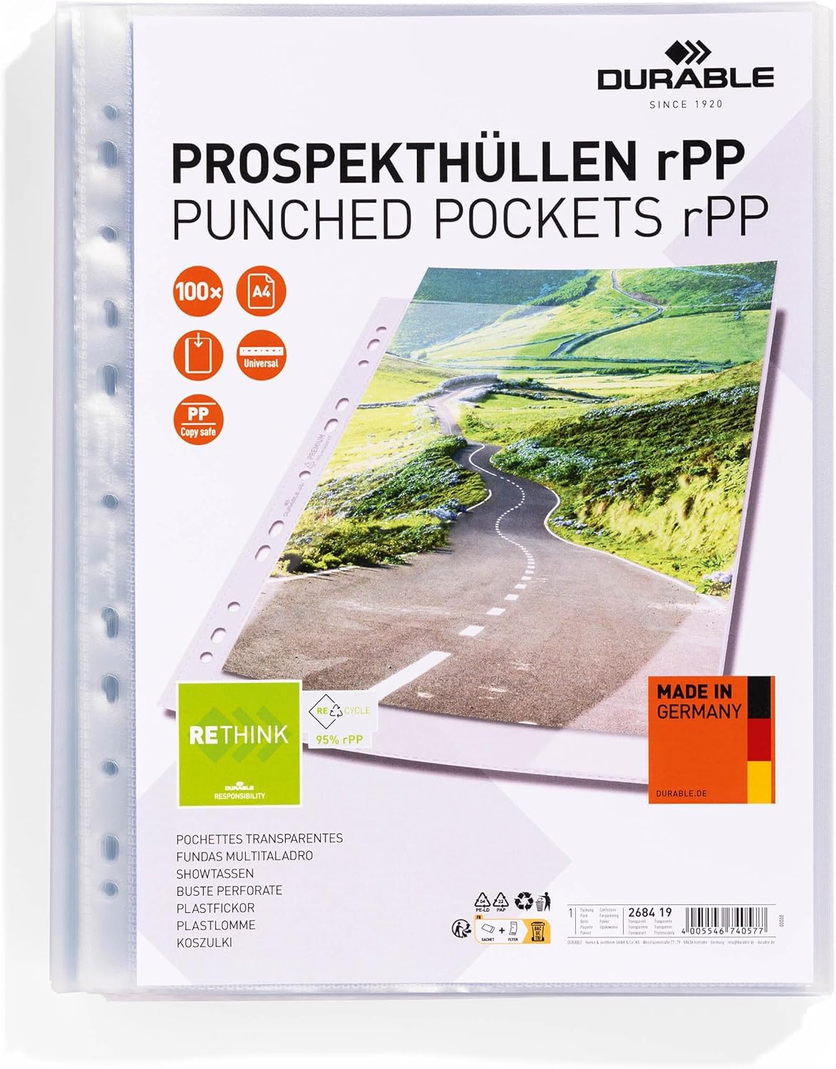 durable-duraquick-268419-prospekth-llen-a4-100-st-ck-transparent image 1