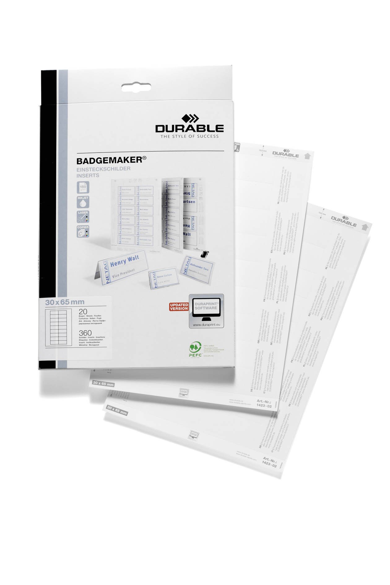 durable-euroclip-badgemaker-einsteckschilder-54x90-200-stk image 8