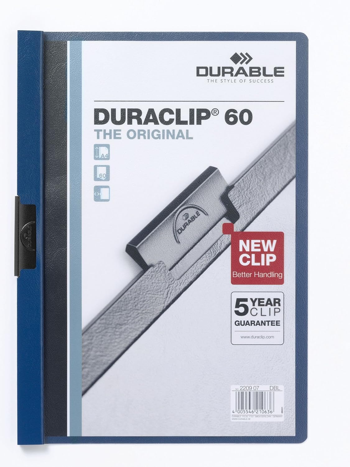 durable-duraclip-60-klemmmappe-a4-dunkelblau-5er-223807 image 1