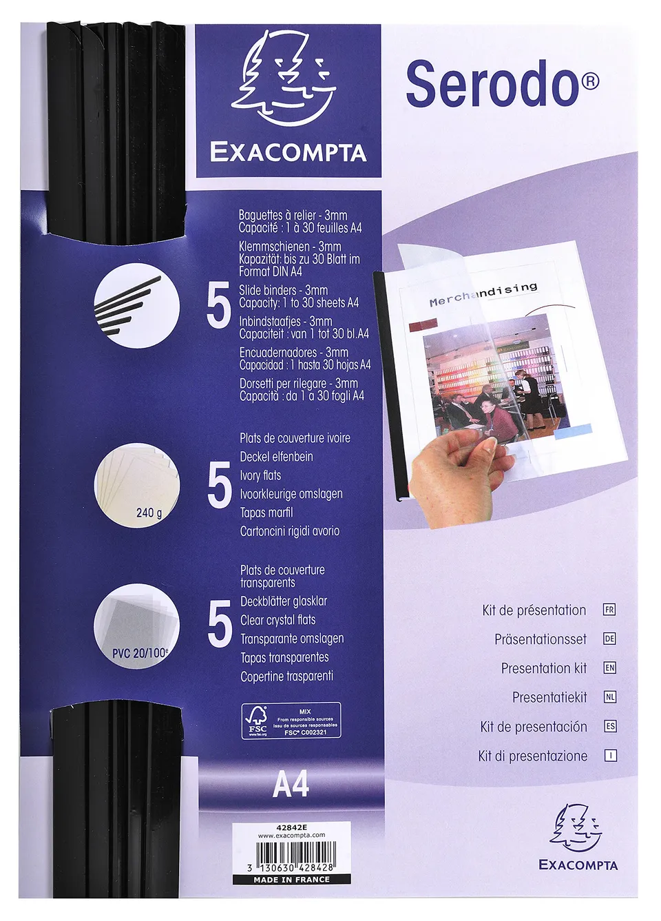exacompta-serodo-pr-sentationsset-a4-30-blatt-5er-schwarz image 1