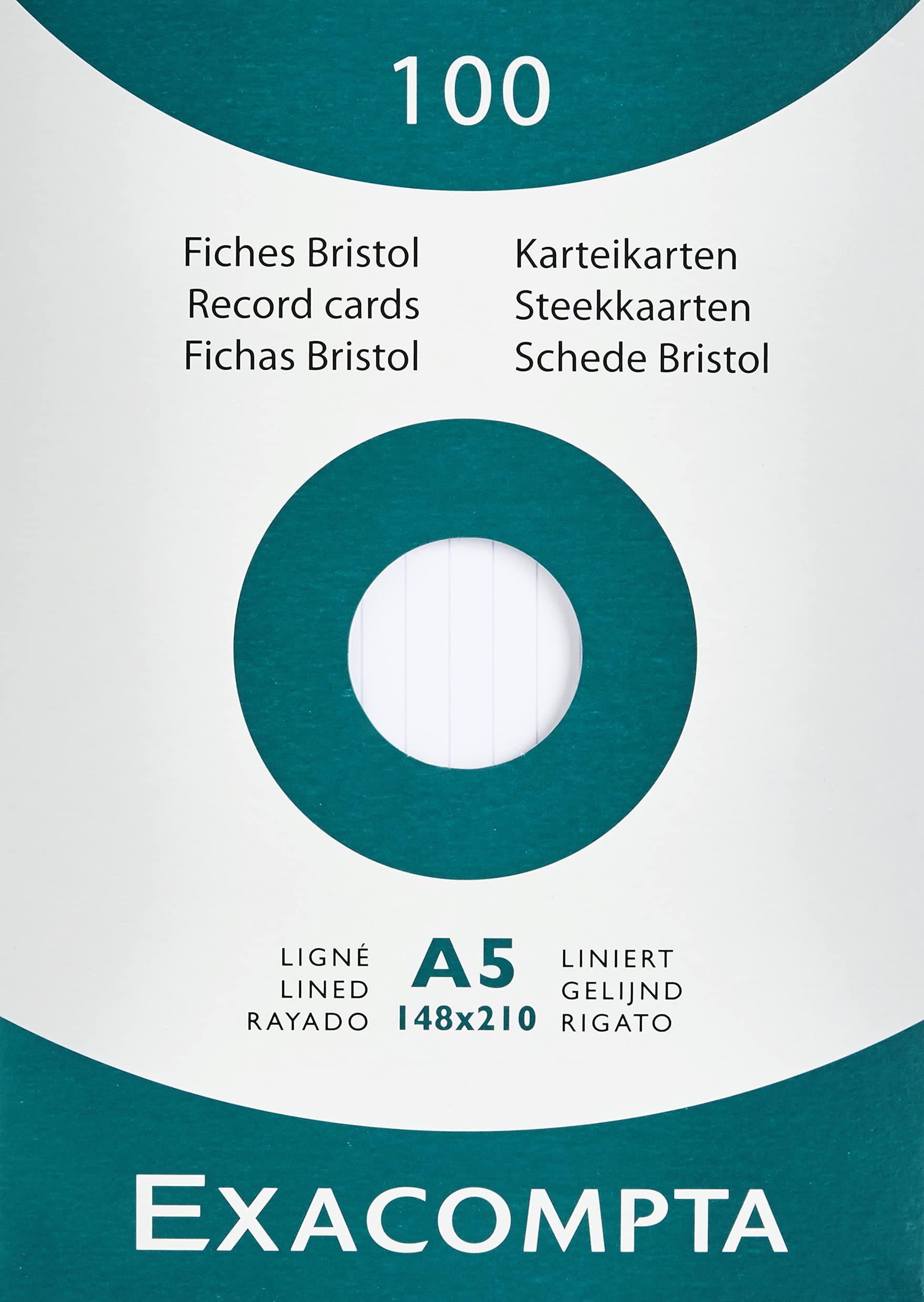 exacompta-flash-13808b-karteikarten-din-a5-liniert-wei-100er image 1