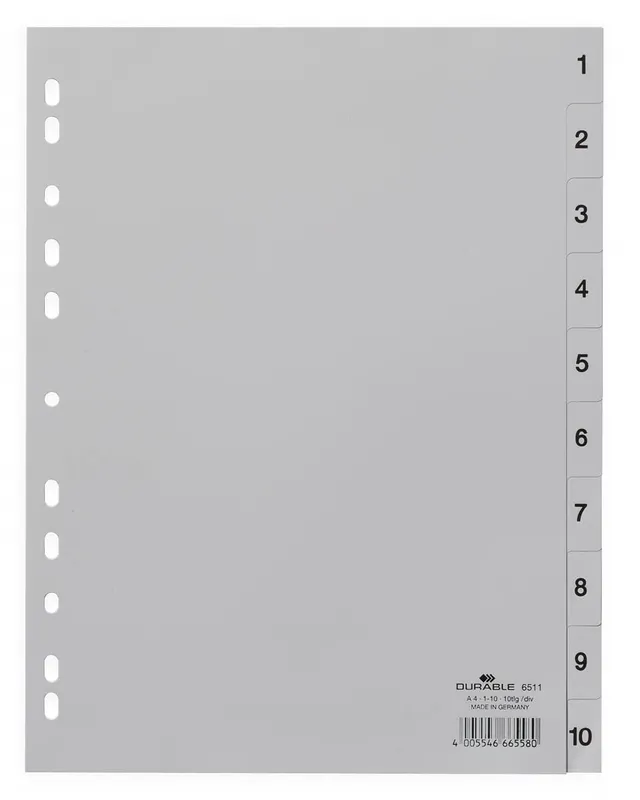 durable-duraquick-zahlenregister-a4-1-10-grau-25-st-ck image 1
