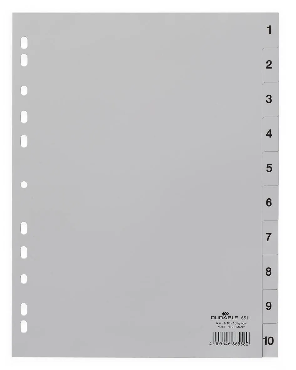 durable-duraquick-zahlenregister-a4-1-10-grau-25-st-ck image 1