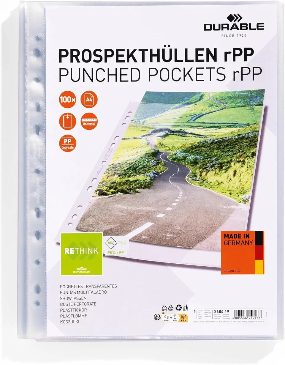 durable-duraquick-268419-prospekth-llen-a4-100-st-ck-transparent image 1