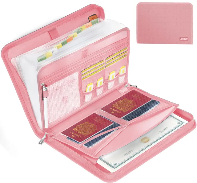 jundun-fireproof-f-chermappe-a4-13-f-cher-dokumentenmappe-rosa image 1