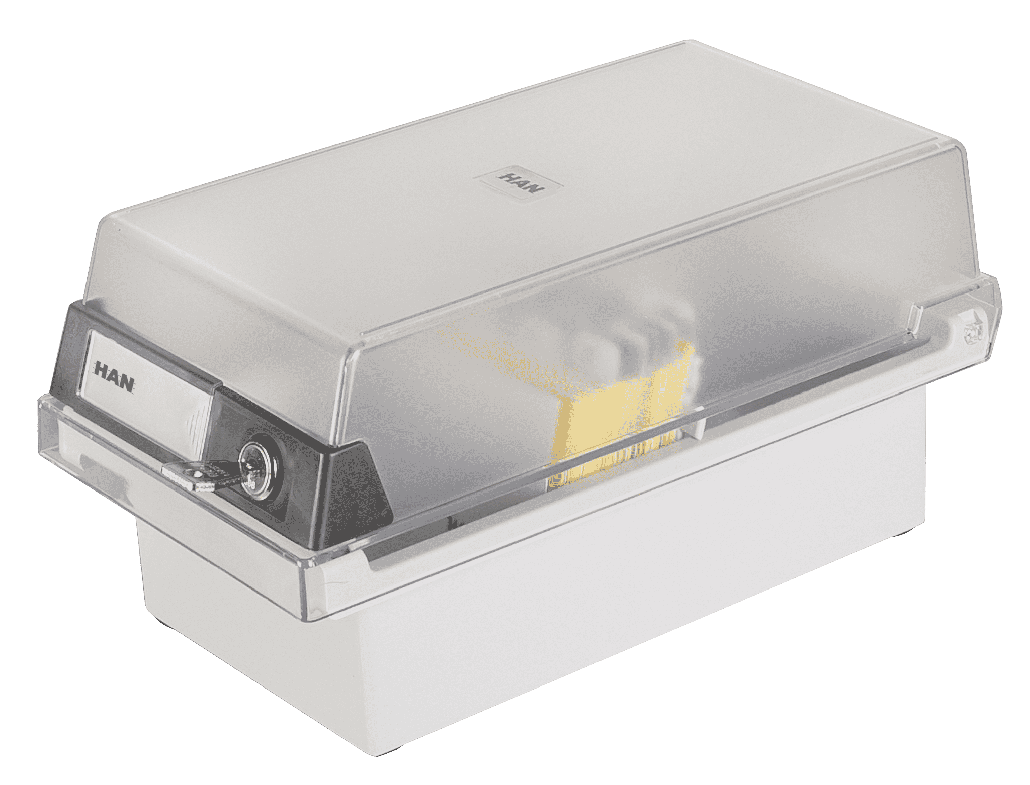 han-croco-karteikasten-a7-quer-abschlie-bar-800-karten-grau image 1