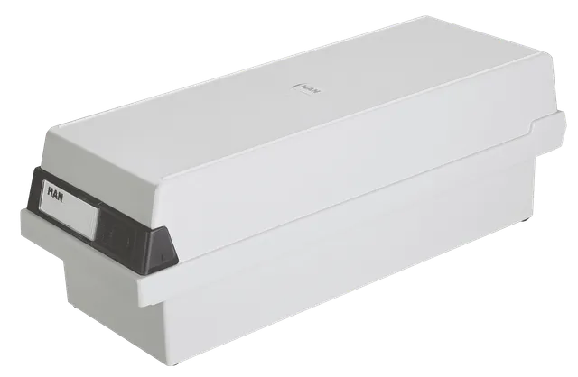 han-croco-karteikasten-din-a7-quer-1300-karten-lichtgrau image 1