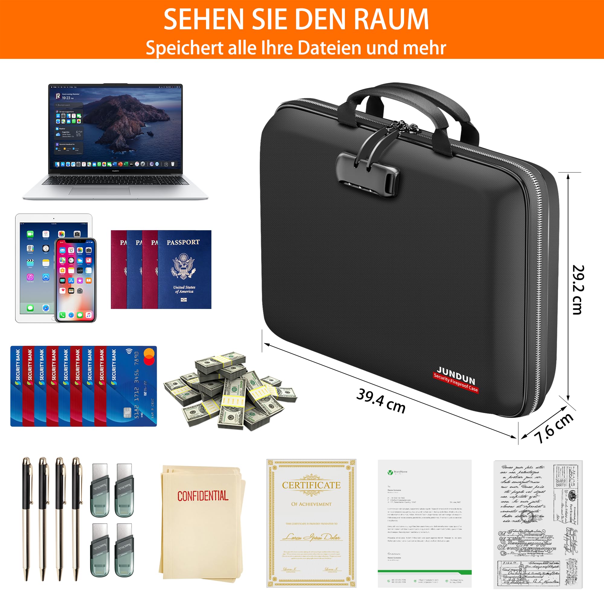 jundun-fireproof-document-box-dokumentenbox-schloss-a4 image 4