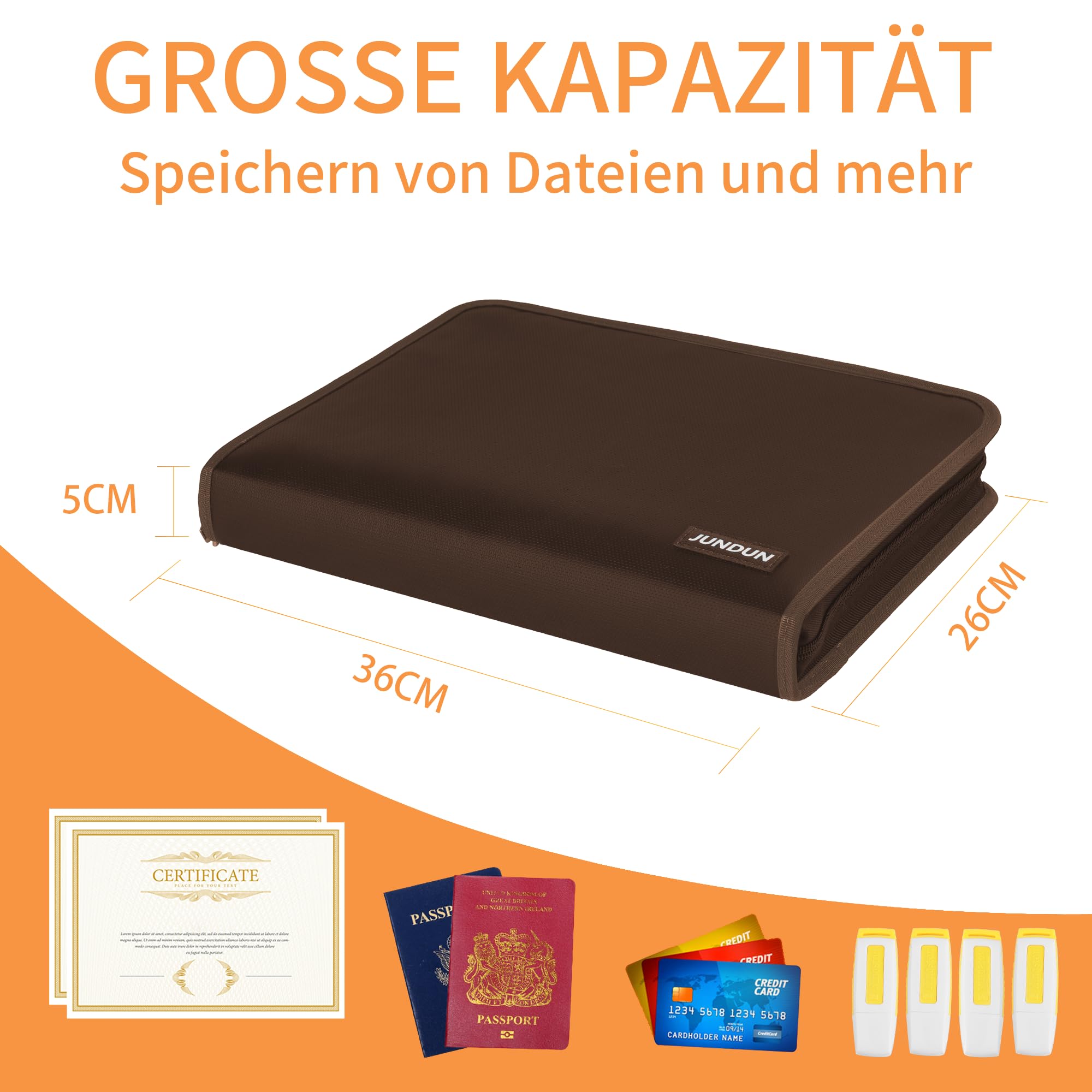 jundun-fireproof-file-folder-f-chermappe-a4-13-f-cher-braun image 4