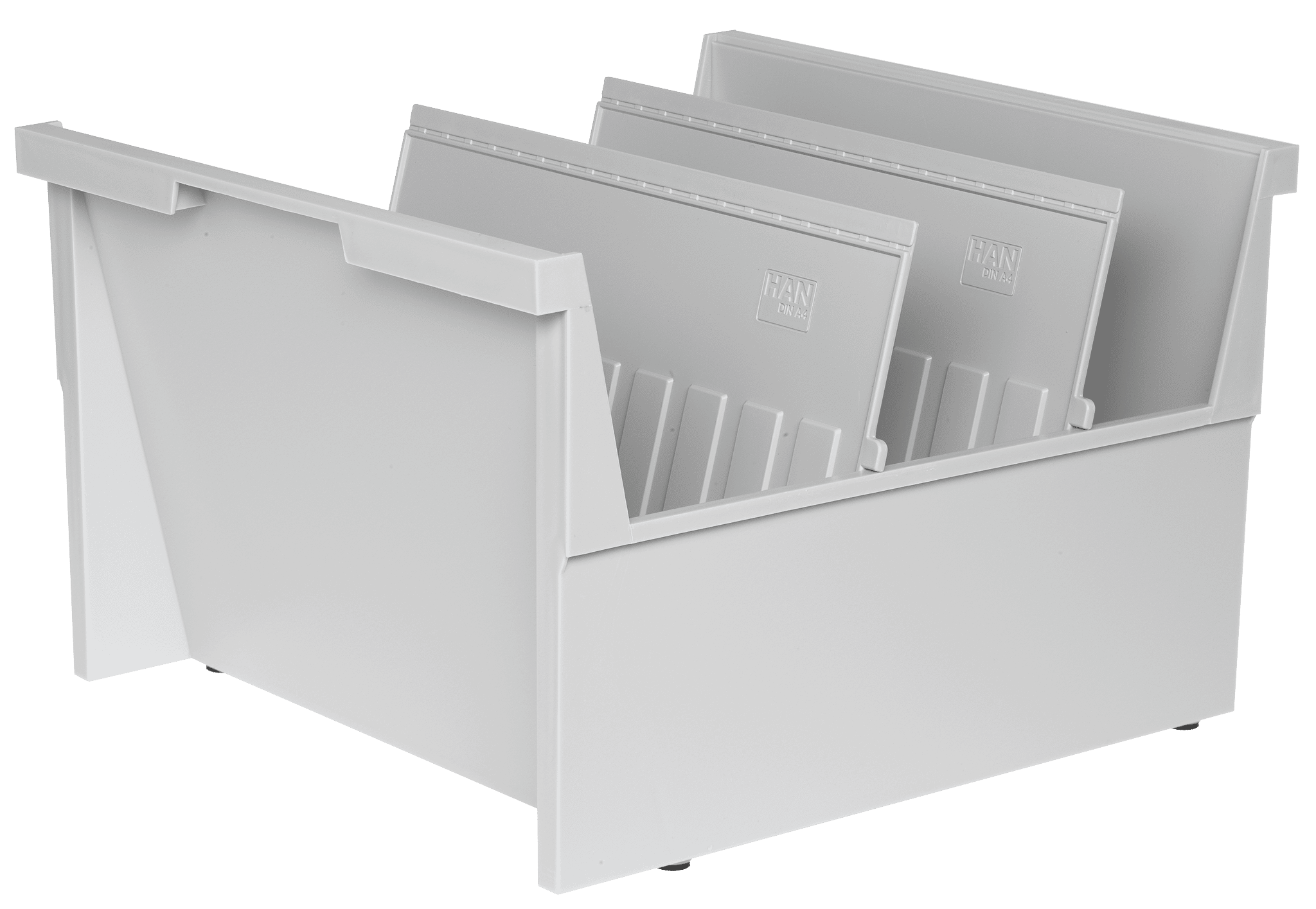 han-croco-einh-ngetrog-din-a4-quer-lichtgrau-f-r-1000-karten image 1