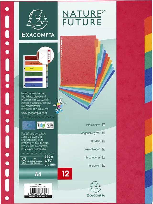 exacompta-guildhall-register-a4-karton-12-teilig-farbig image 1