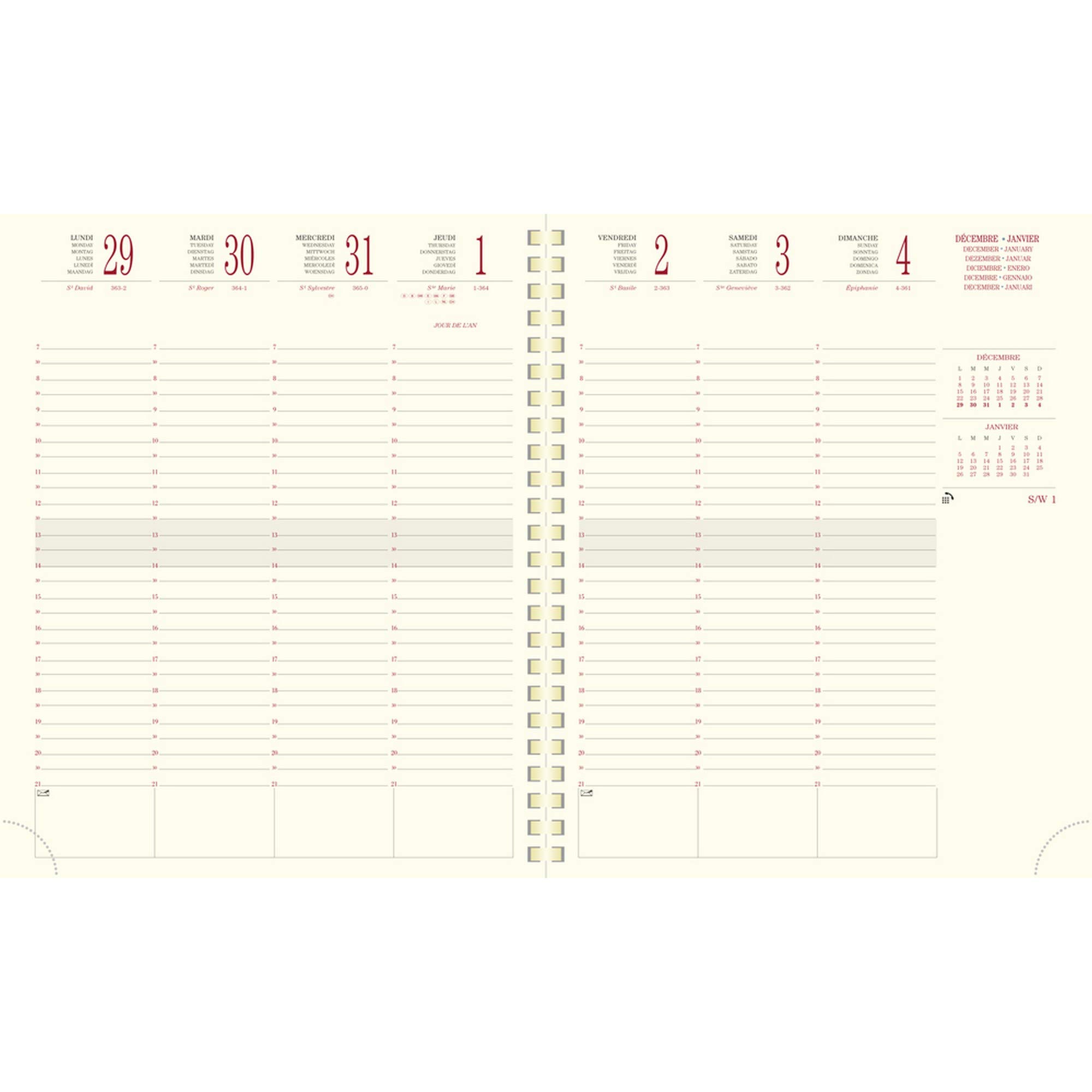 exacompta-eurotime-22s-wochenkalender-himbeer-22-5x18-5-cm image 2