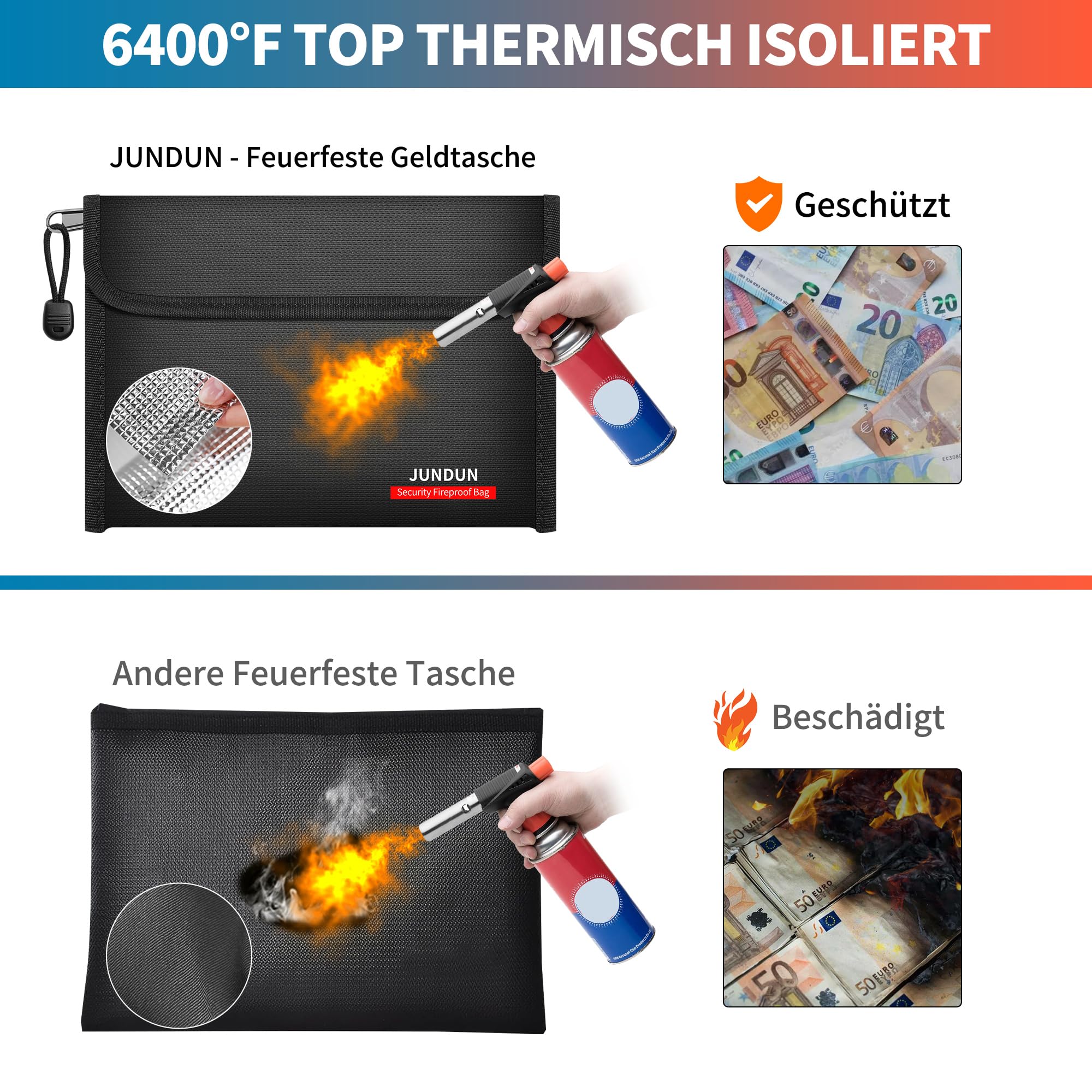 jundun-fireproof-dokumententasche-27x17cm-2er-pack-schwarz image 4