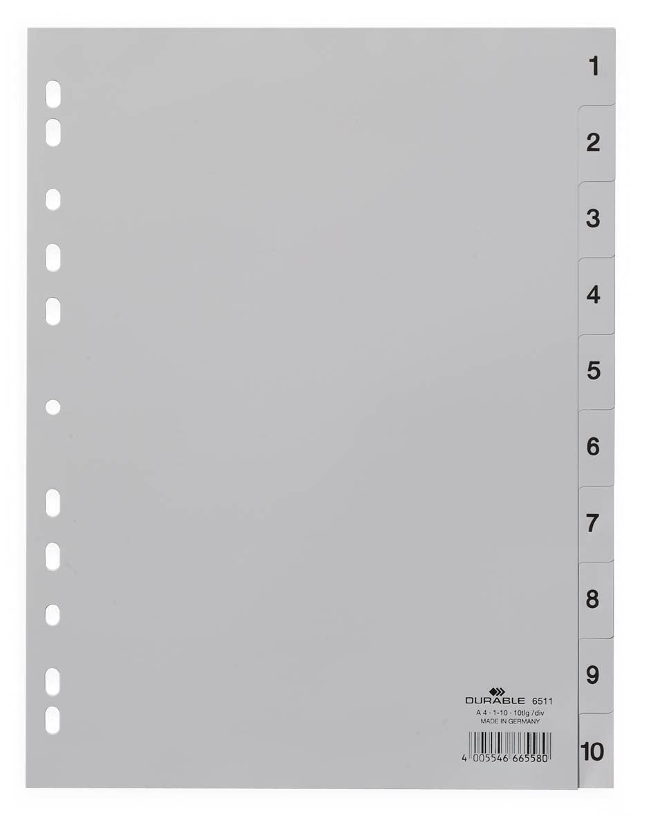 durable-duraquick-zahlenregister-a4-1-10-grau-25-st-ck image 1