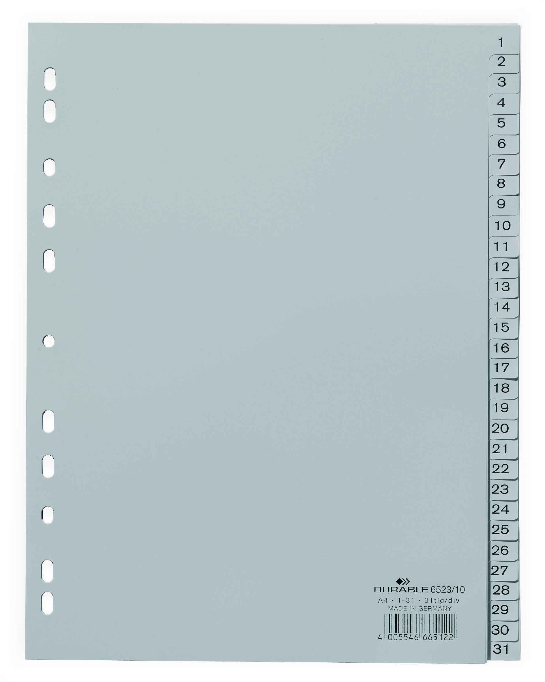 durable-duraquick-652310-zahlenregister-1-31-register-a4-grau-10-st-ck image 1