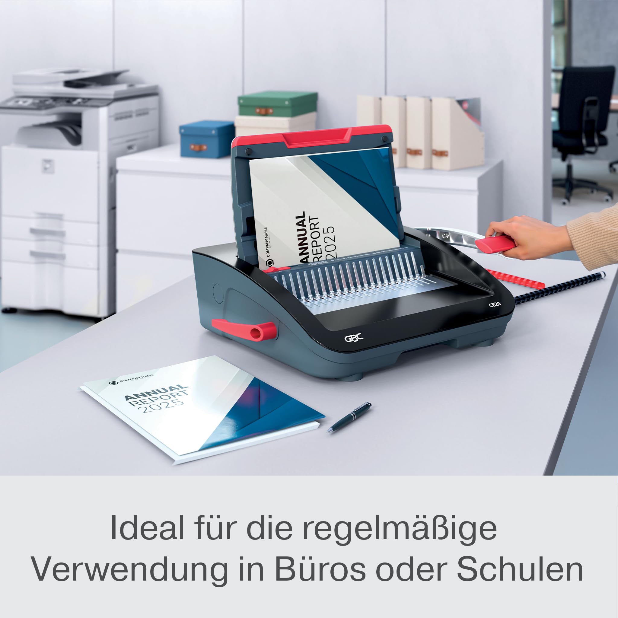 gbc-combbind-cb20-bindeger-t-manuell-240-seiten-a4-schwarz-silber image 2