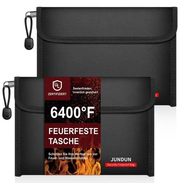 jundun-fireproof-dokumententasche-27x17cm-2er-pack-schwarz image 1